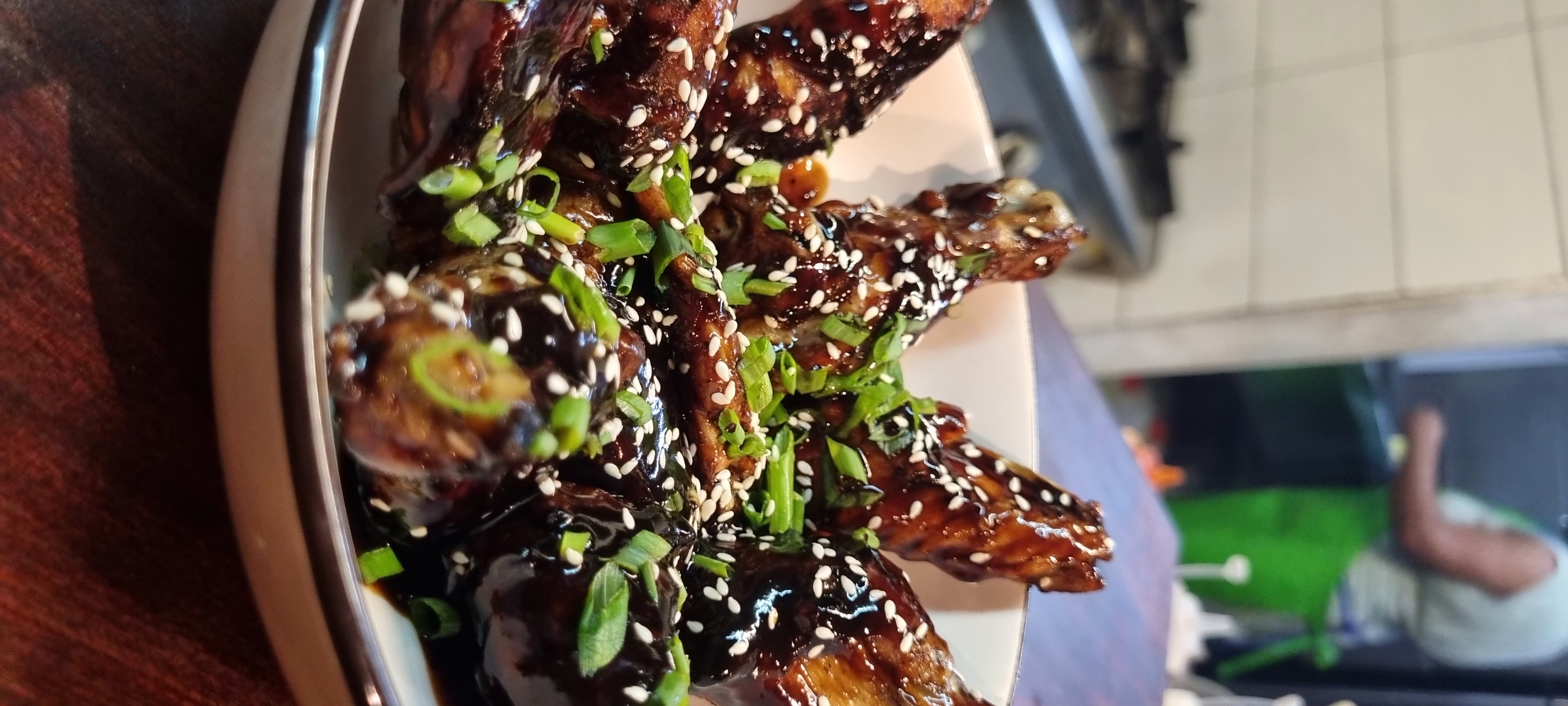 Sticky sesame wings